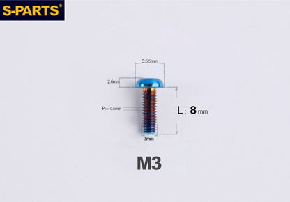 SPARTS A2 Button Head M3 Titanium Bolt