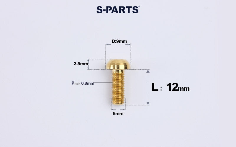 SPARTS M5 Titanium Bolt A2 Dome Head | Ultra-Light TC4 Bike Brake Caliper Bolt