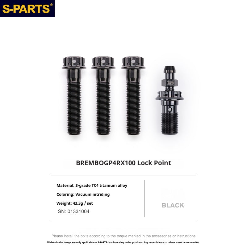 SPARTS Titanium Alloy Lower Caliper Bolt Kit for BREMBO GP4 RX with 100mm Mounting Points