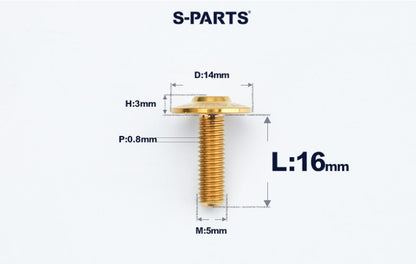 SPARTS A3 Dome Head M5 D14 Titanium Bolt | TC4 Motorcycle & E-Bike Fastener