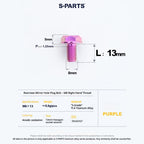 S-PARTS TC4 Titanium Mirror Plug Bolt M8 M10 RH/LH for Motorcycle