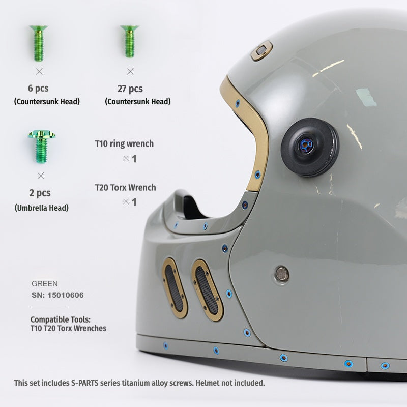 SPARTS Titanium Helmet Screw Set for QWART – CNC Machined Motorcycle Hardware