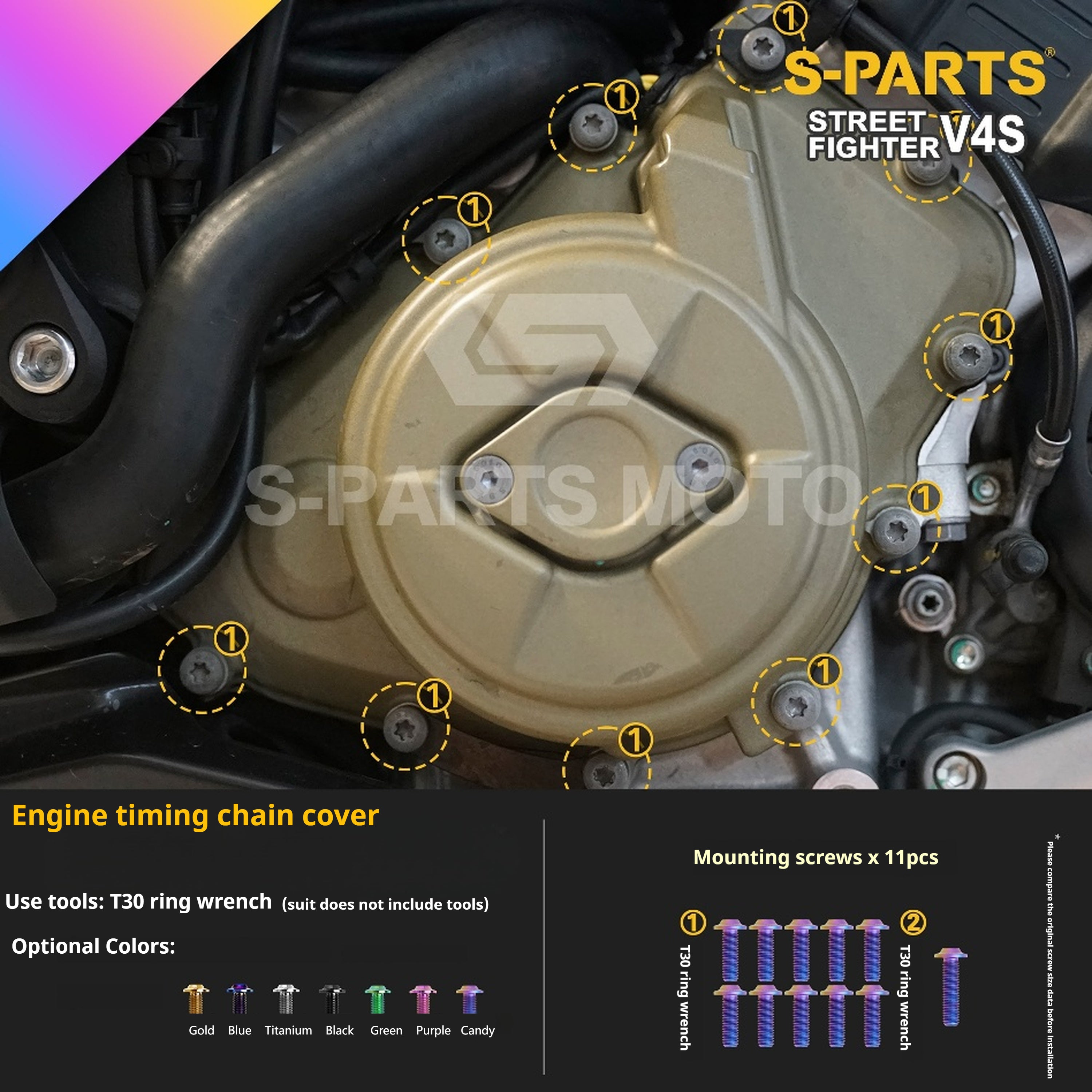 SPARTS Titanium Bolt Kit for Ducati Streetfighter V4S