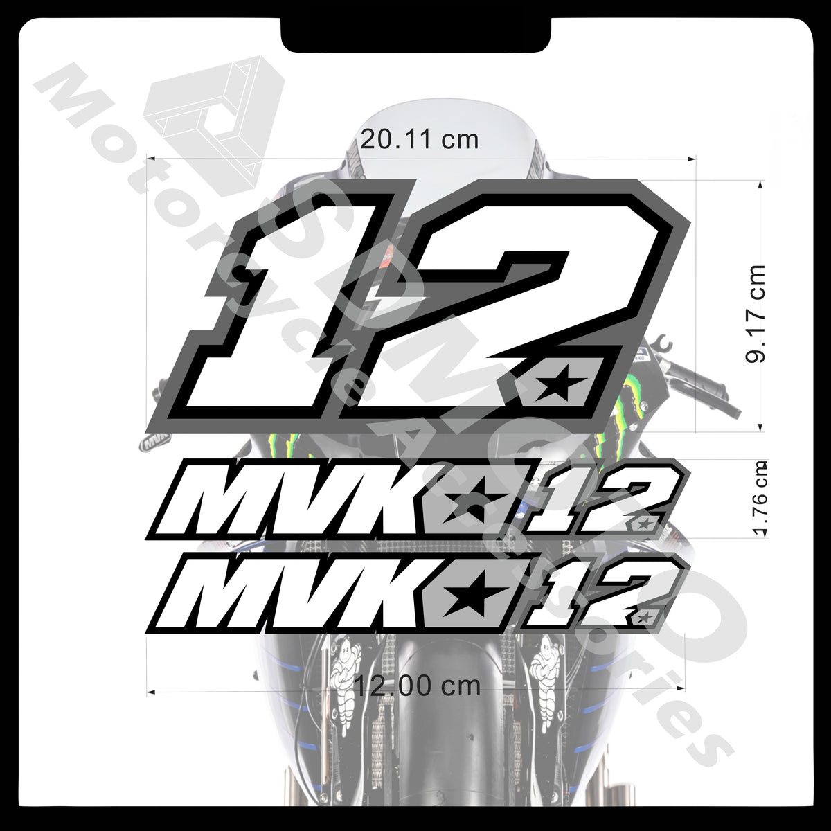 MotoGP Race Style Decal Kit for Yamaha R1 R25 R3 R6 (2019-2021) | Waterproof Reflective PVC Stickers