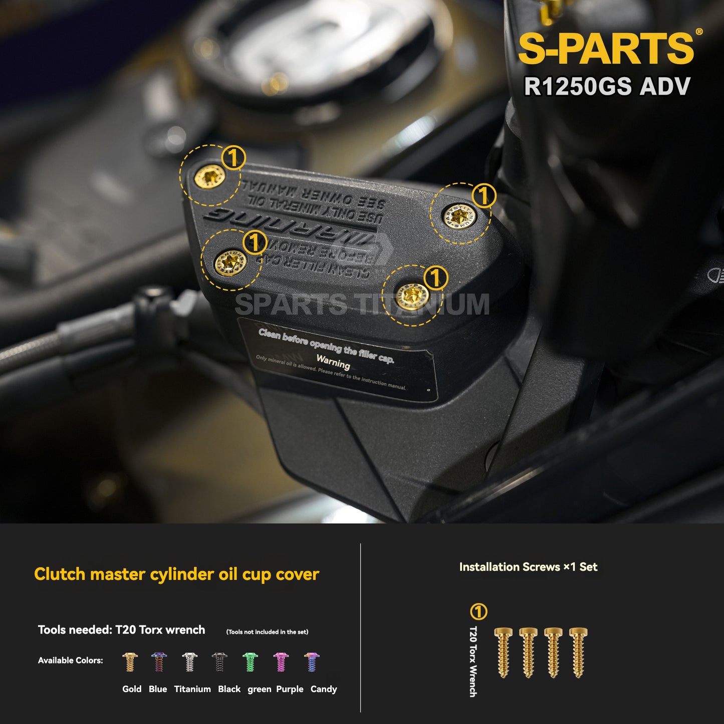 SPARTS Titanium Brake, Suspension & Handlebar Bolt Kit for BMW R1250GS / ADV
