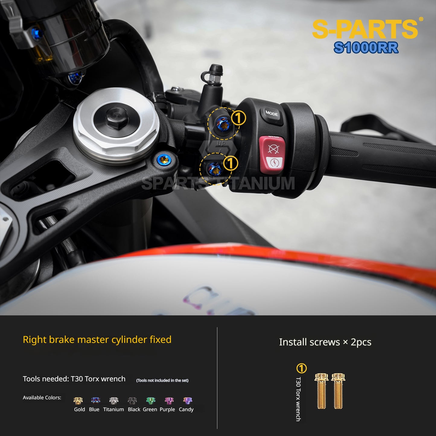 SPARTS Titanium Chassis Bolt Kit Brake Disc Caliper Sprocket Screws for BMW S1000RR