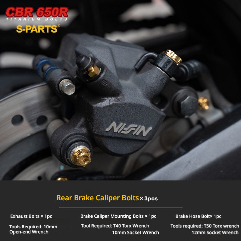 S-PARTS TC4 Titanium Bolt Kit for Honda CBR650R / CB650R | Full Motorcycle Upgrade