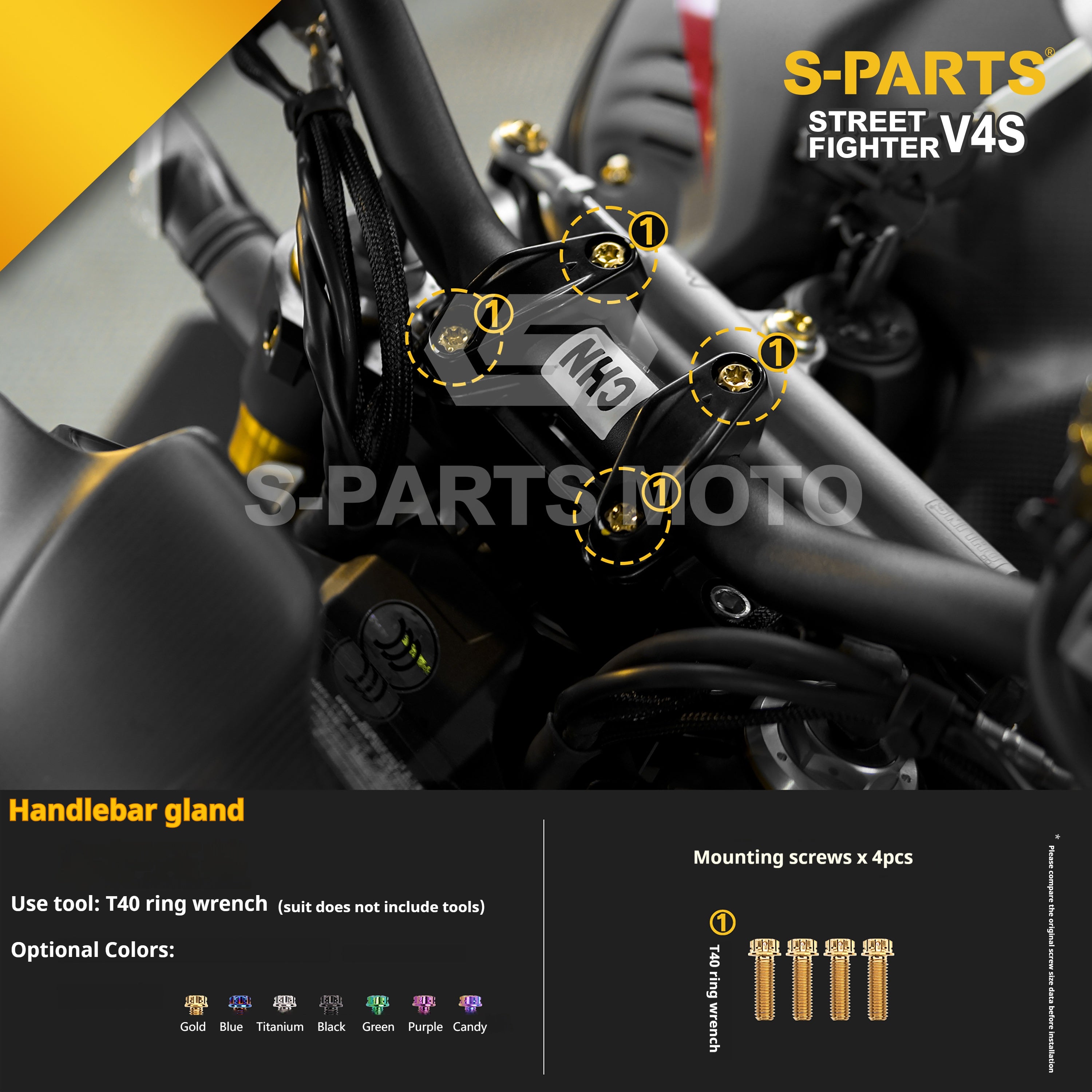 SPARTS Titanium Bolt Kit for Ducati Streetfighter V4S
