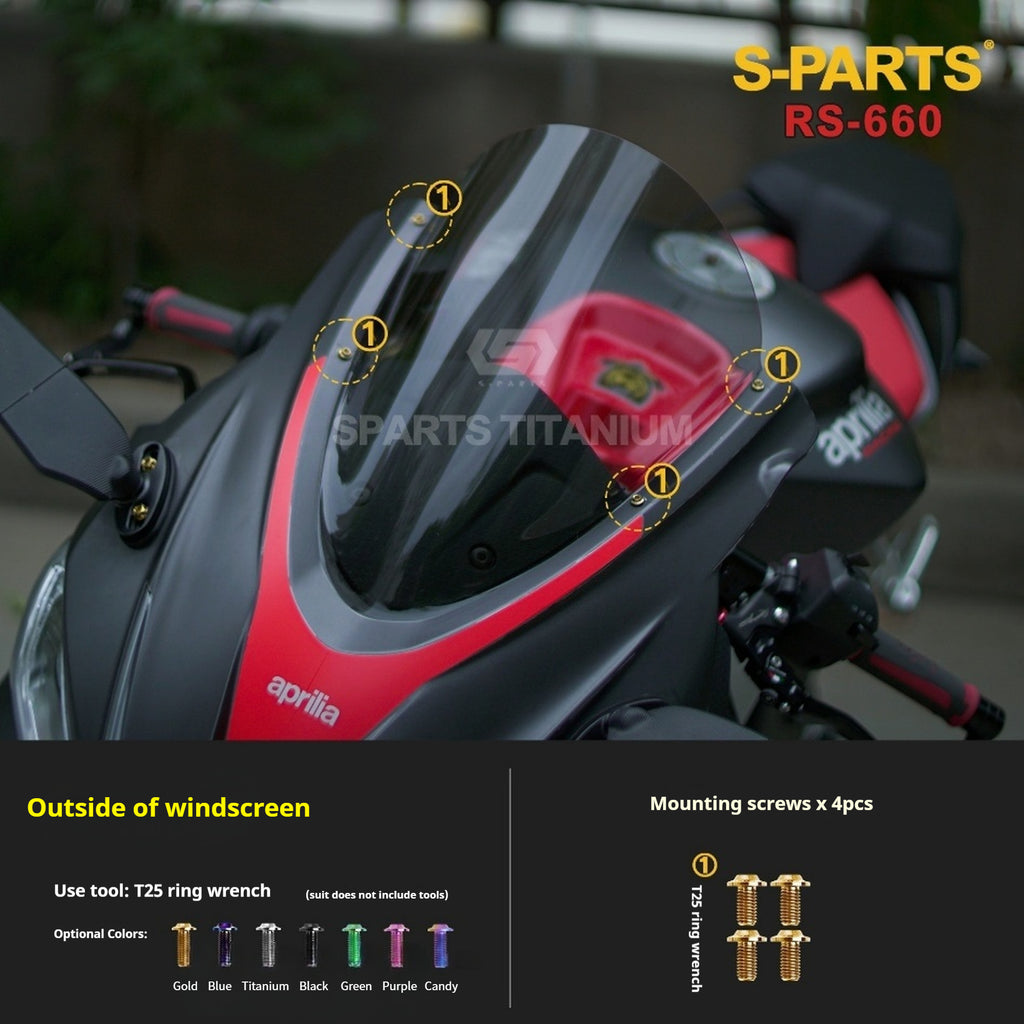 SPARTS Titanium Bolt Kit for Aprilia RS660 2021 – Custom Candy Color & CNC Titanium Upgrade Kit