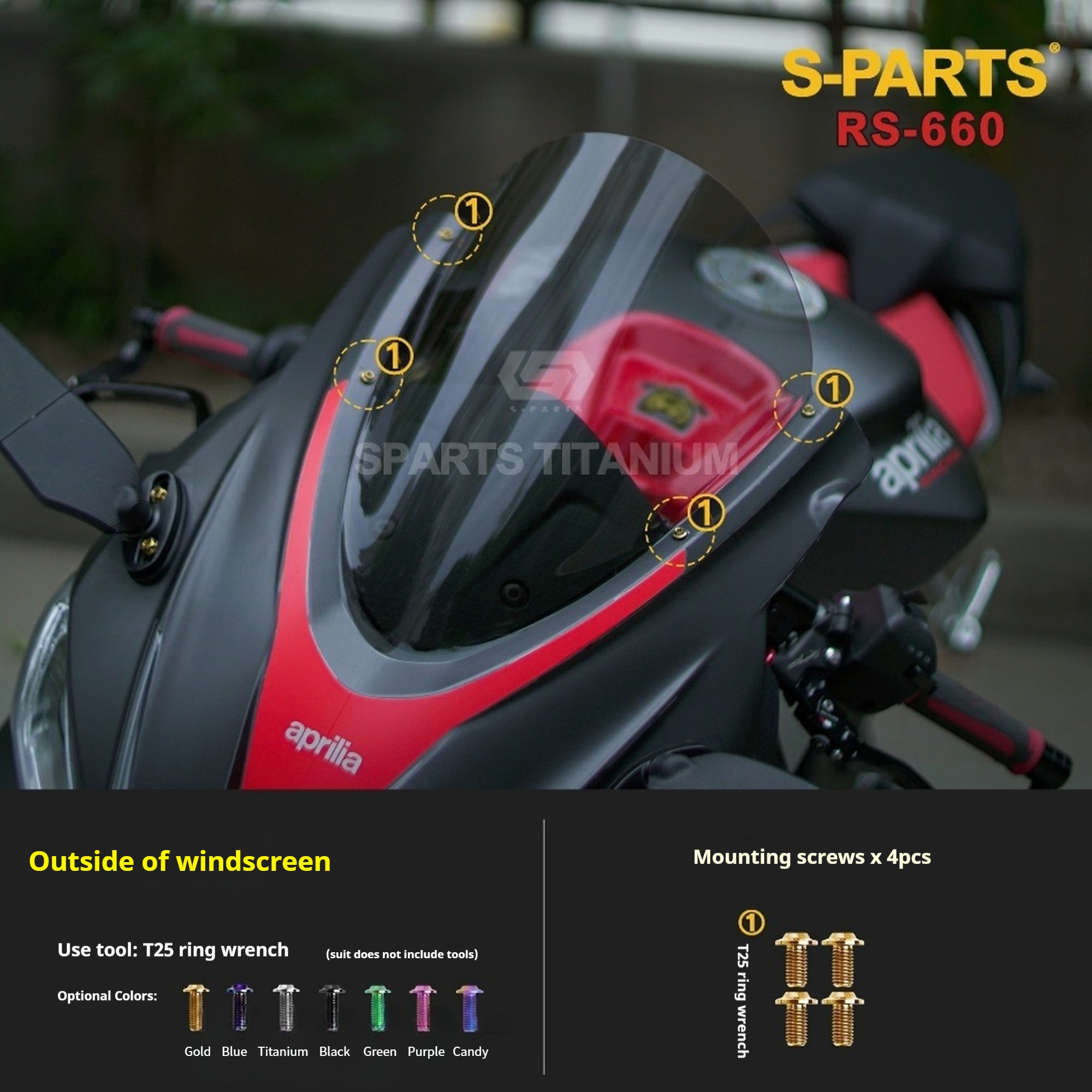 SPARTS Titanium Bolt Kit for Aprilia RS660 2021 – CNC Titanium Upgrade Kit