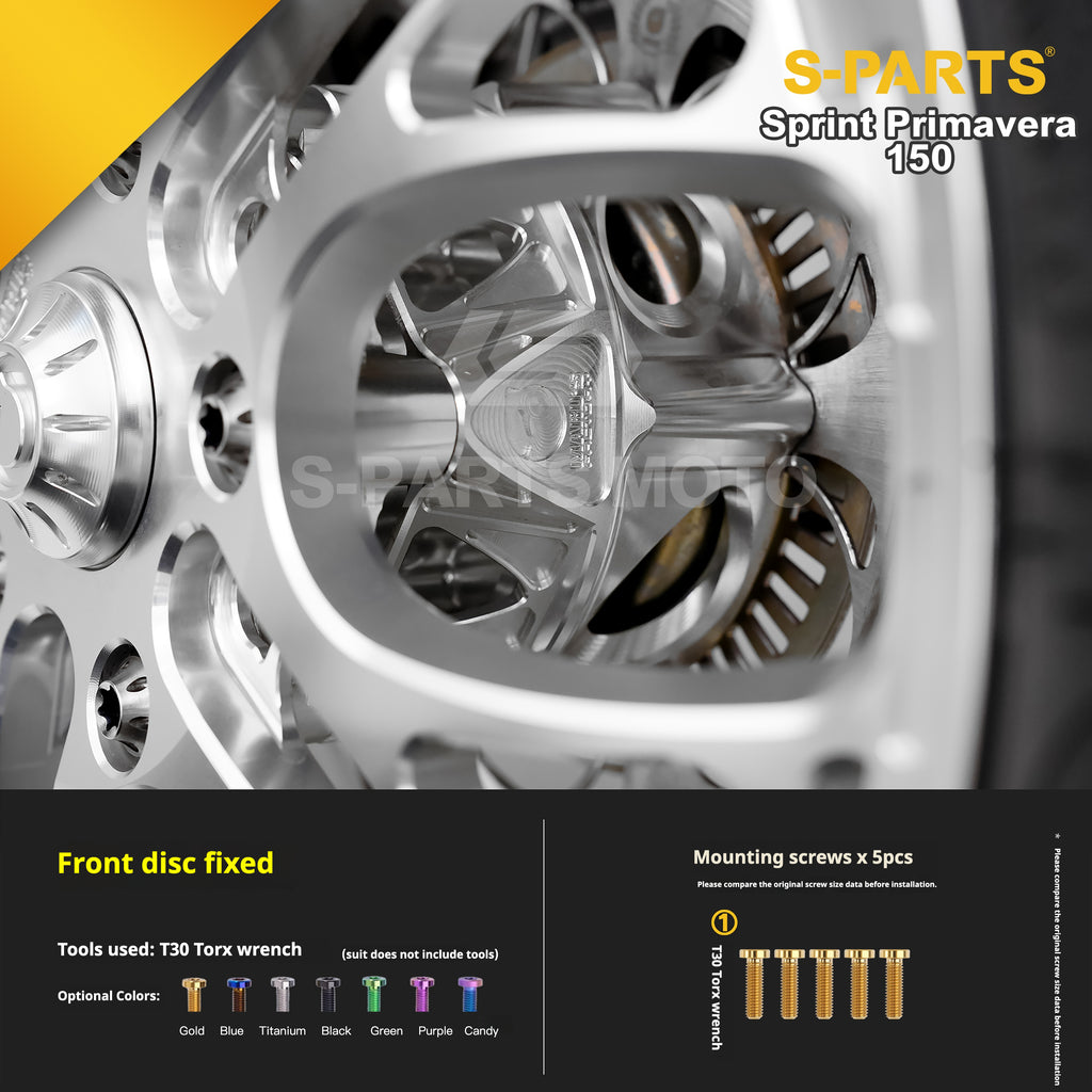 SPARTS Titanium Screw Set for Vespa Sprint/Primavera 150 – Custom Candy Color & CNC Titanium Upgrade Kit