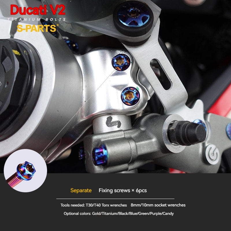 S-PARTS  Compatible with / Suitable for Ducati DUCATI V2 Full Titanium Bolt Kit