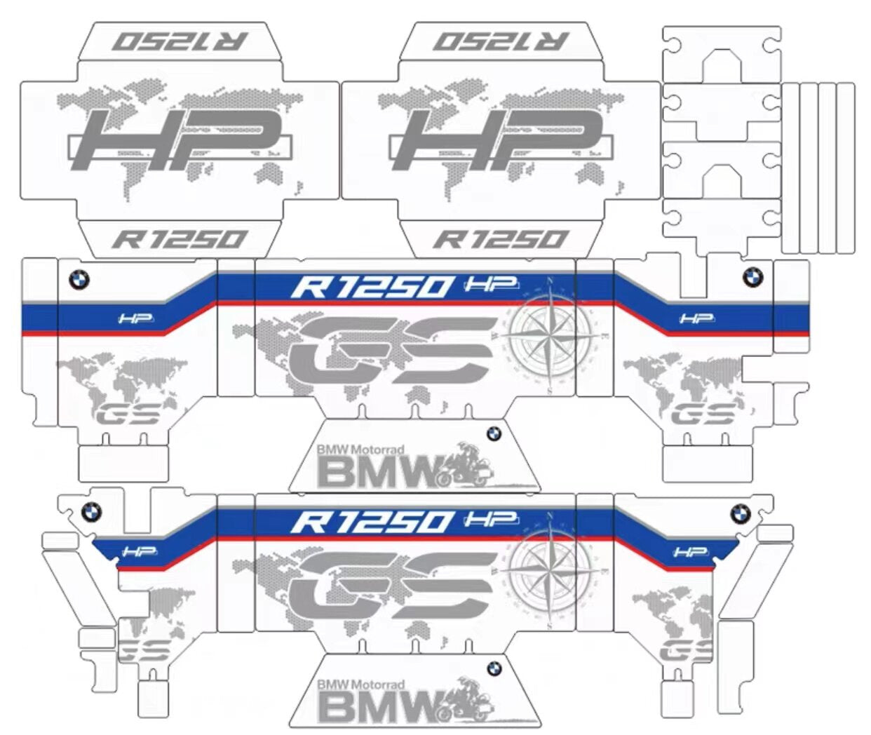 BMW F750GS / F850GS / R1250GS ADV OEM Aluminum Pannier Sticker Kit
