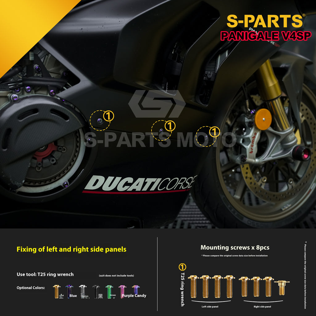 SPARTS TC4 Titanium Bolt Kit for Ducati Panigale V4SP Motorcycle