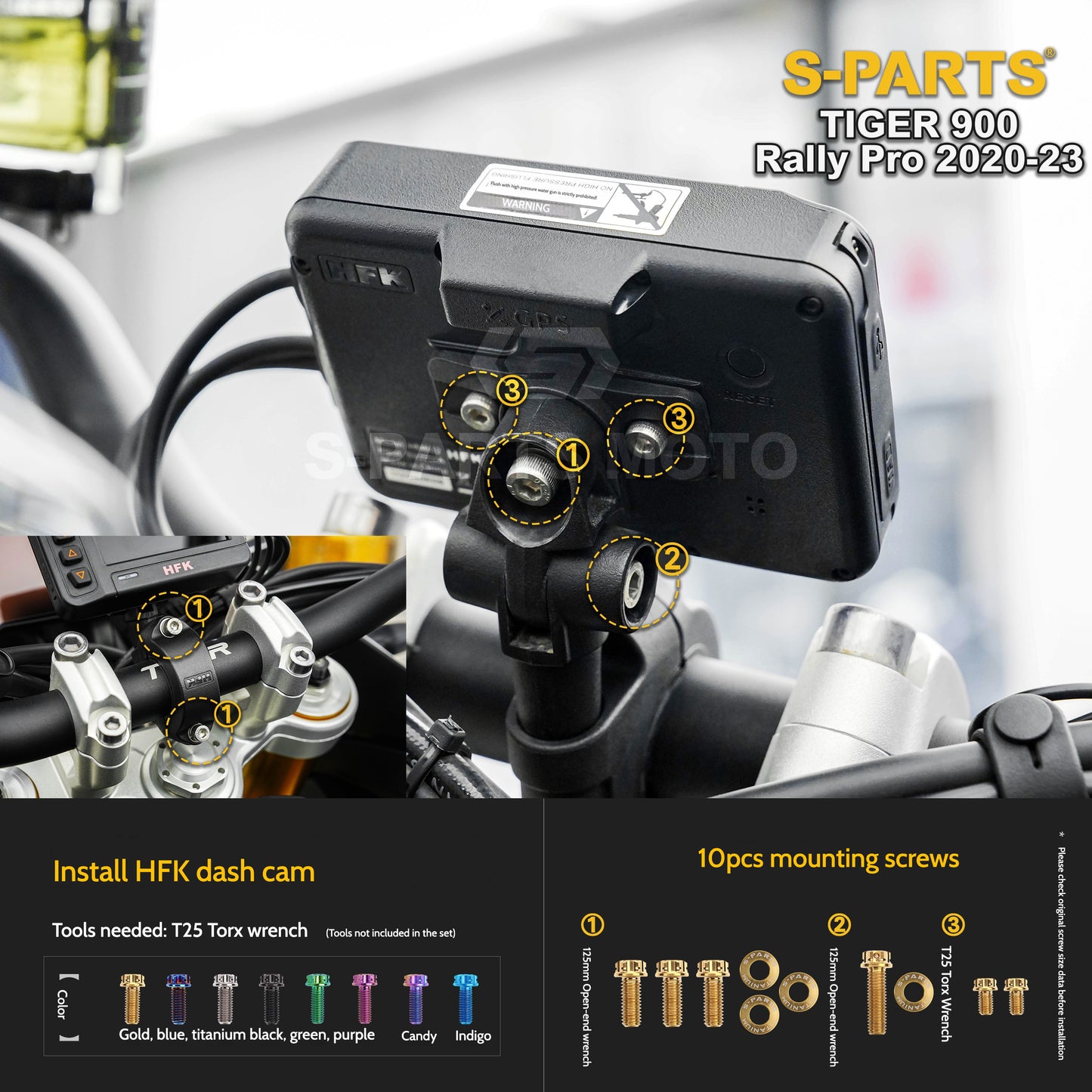 SPARTS Triumph Tiger 900 Rally Pro (2020–2023) Motorcycle Modified Titanium Alloy Bolts