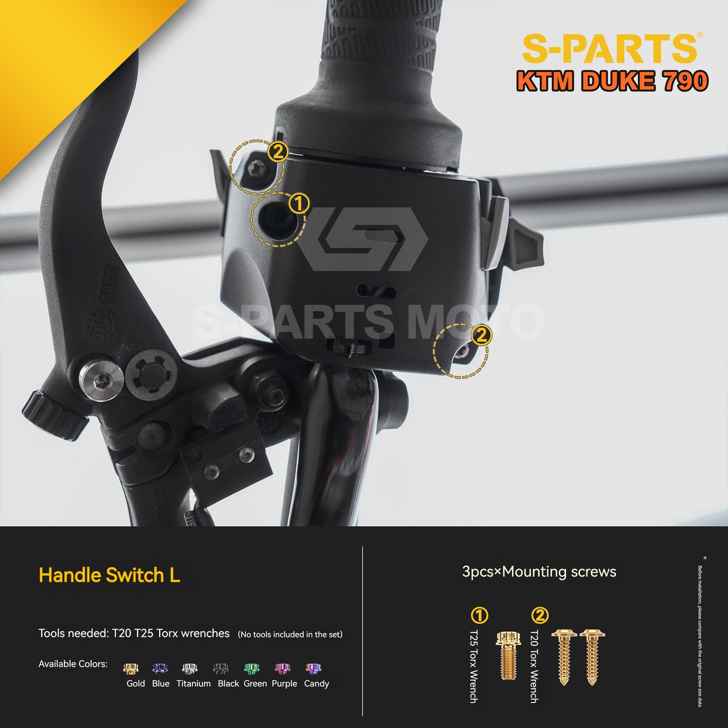 S-parts Titanium Styling & Bodywork Fairing Bolt Kit for KTM DUKE 790 | Premium Grade 5 Accessories