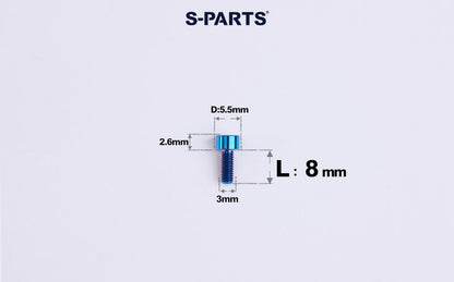 SPARTS M3 L6-20 Classic Button Head Blue Titanium Bolt