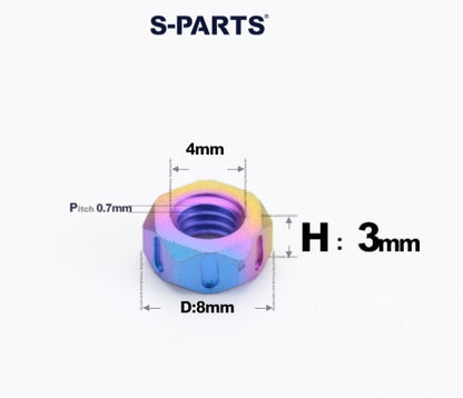SPARTS Candy Titanium Alloy Hex Nuts – TC4 Motorcycle Locking & Fastening Nuts M5 M6 M8 M10 M12