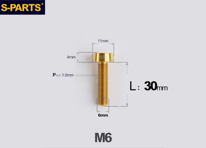 SPARTS M6 × L20-35 Titanium Anti-Theft Caliper Set Screws for Motorcycle 2-Piston Brake Calipers