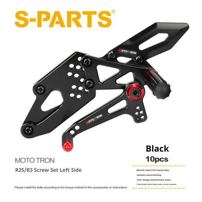 SPARTS R3/R25 MOTO TRON Raised Foot Pegs Titanium Alloy Screws Modification Kit for Yamaha
