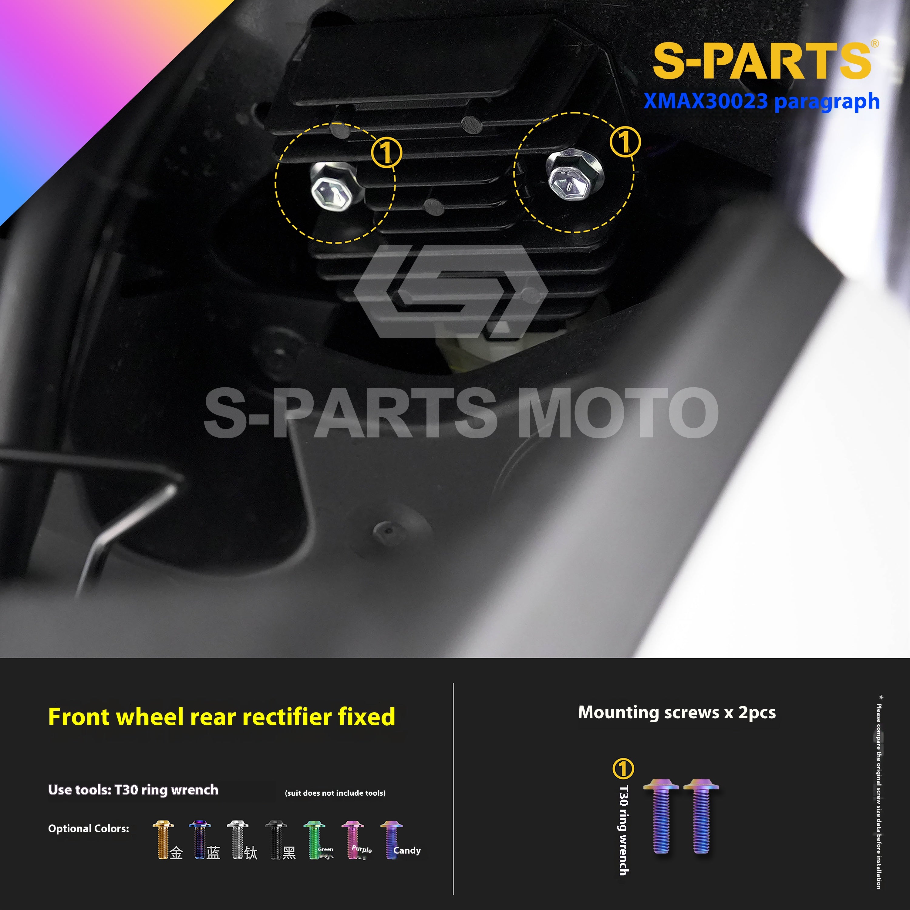 SPARTS Titanium Bolt Set for 2023 XMAX300 – Yamaha Motorcycle Custom Upgrade– Custom Candy Color - 2/2