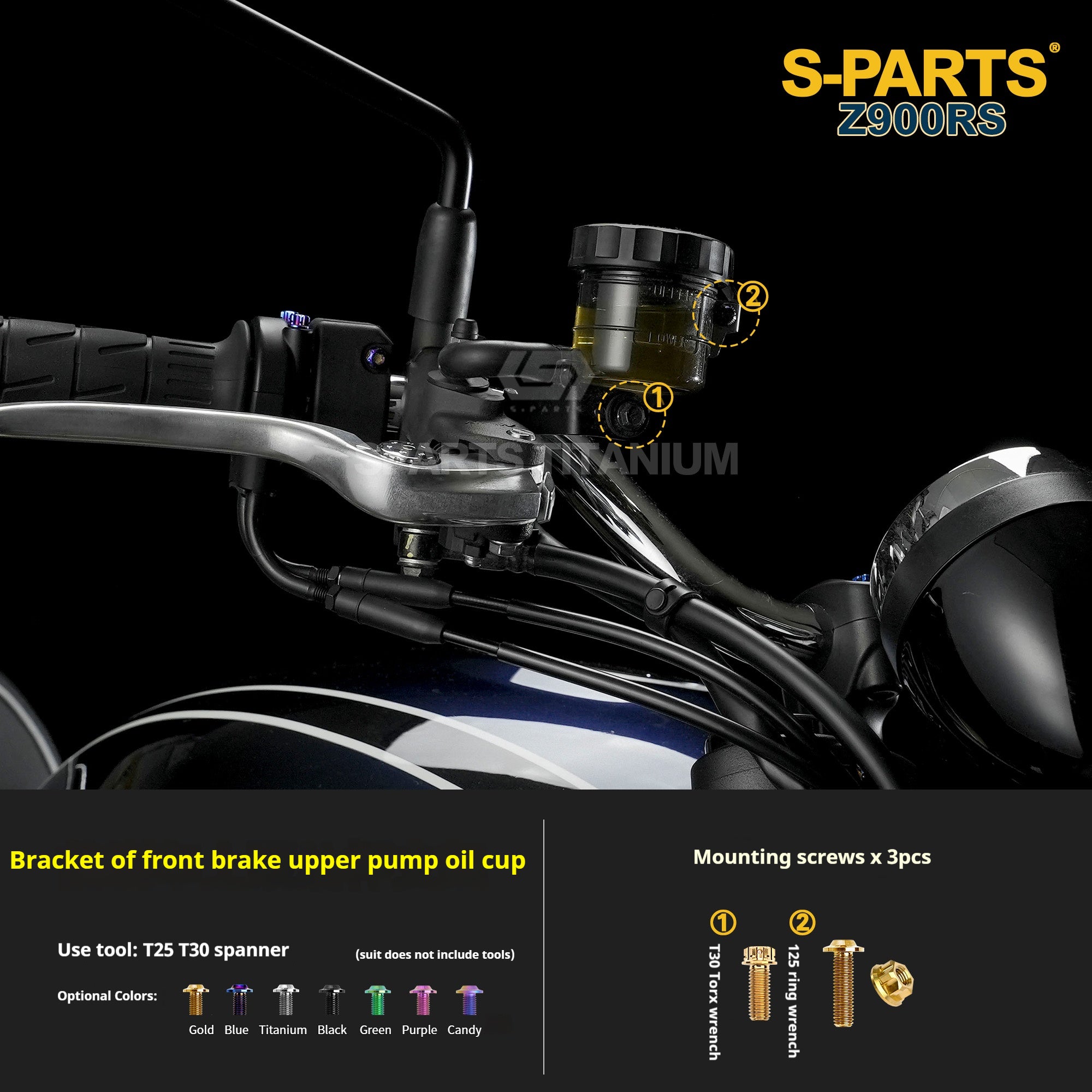 SPARTS Titanium Screw Set for Kawasaki Z900RS – Motorcycle Upgrade Kit