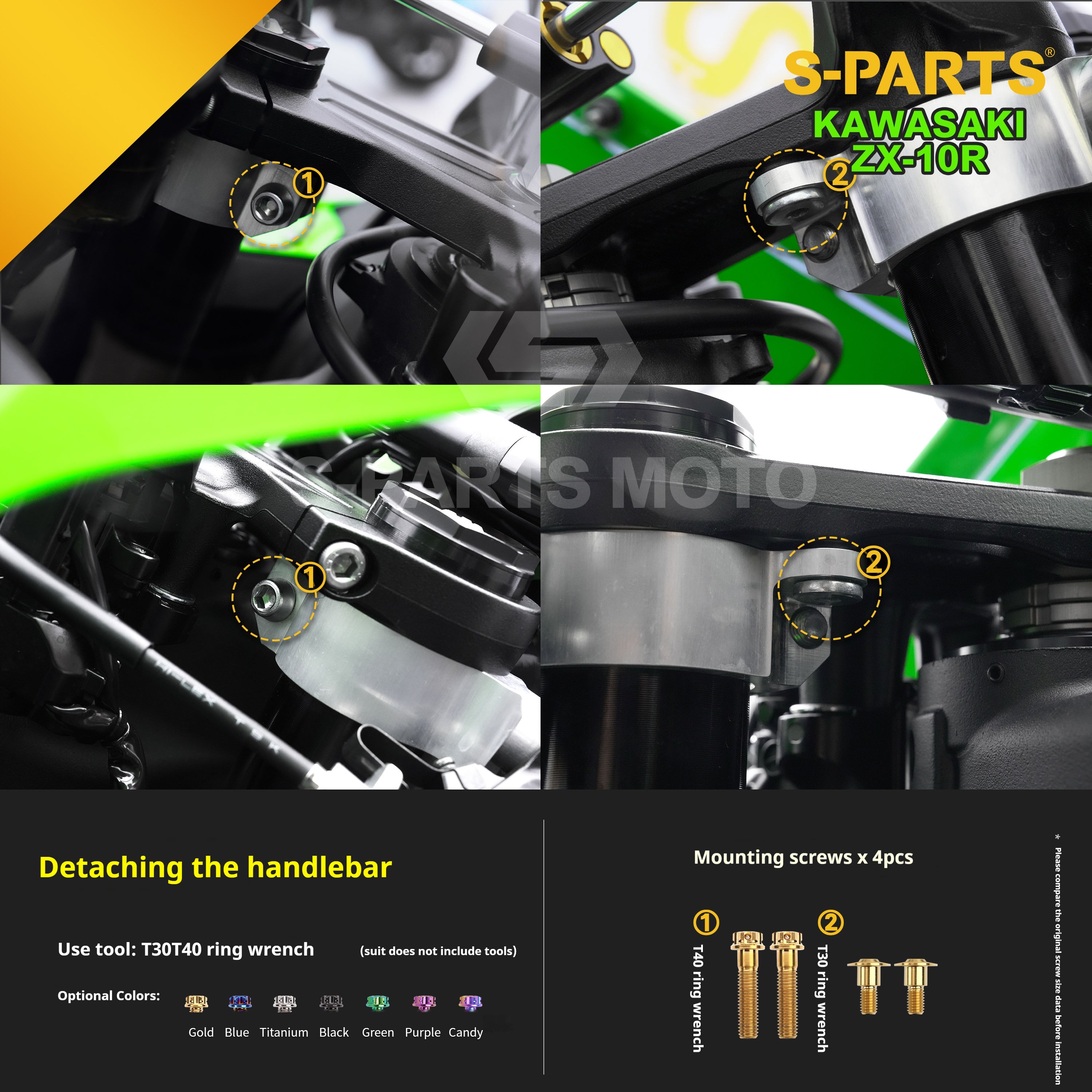 SPARTS Titanium Screw Set for Kawasaki ZX-10R 2023 –  CNC Titanium Upgrade Kit