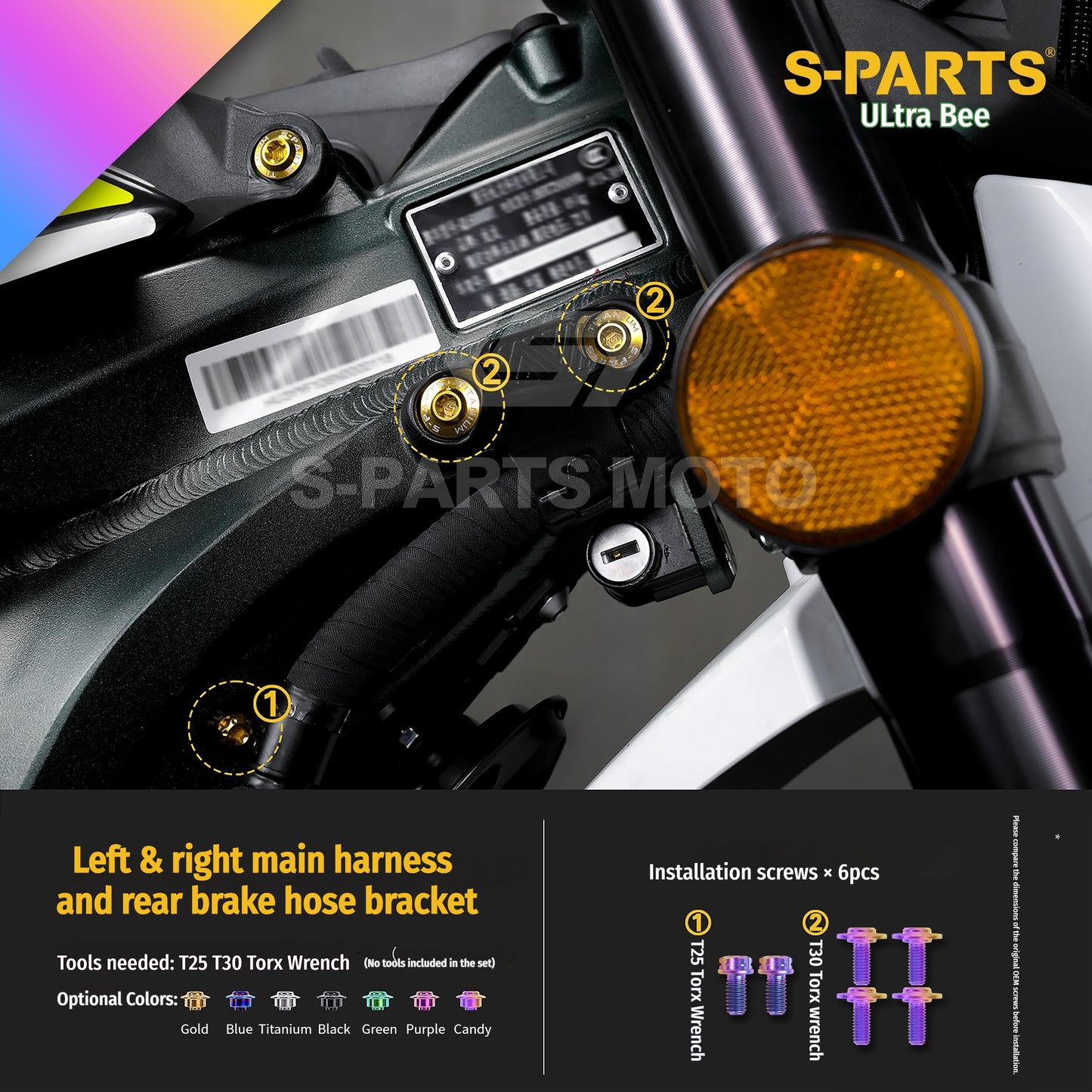 SPARTS Titanium Bolt Kit for Ultra Bee | Full Motorcycle Upgrade Set
