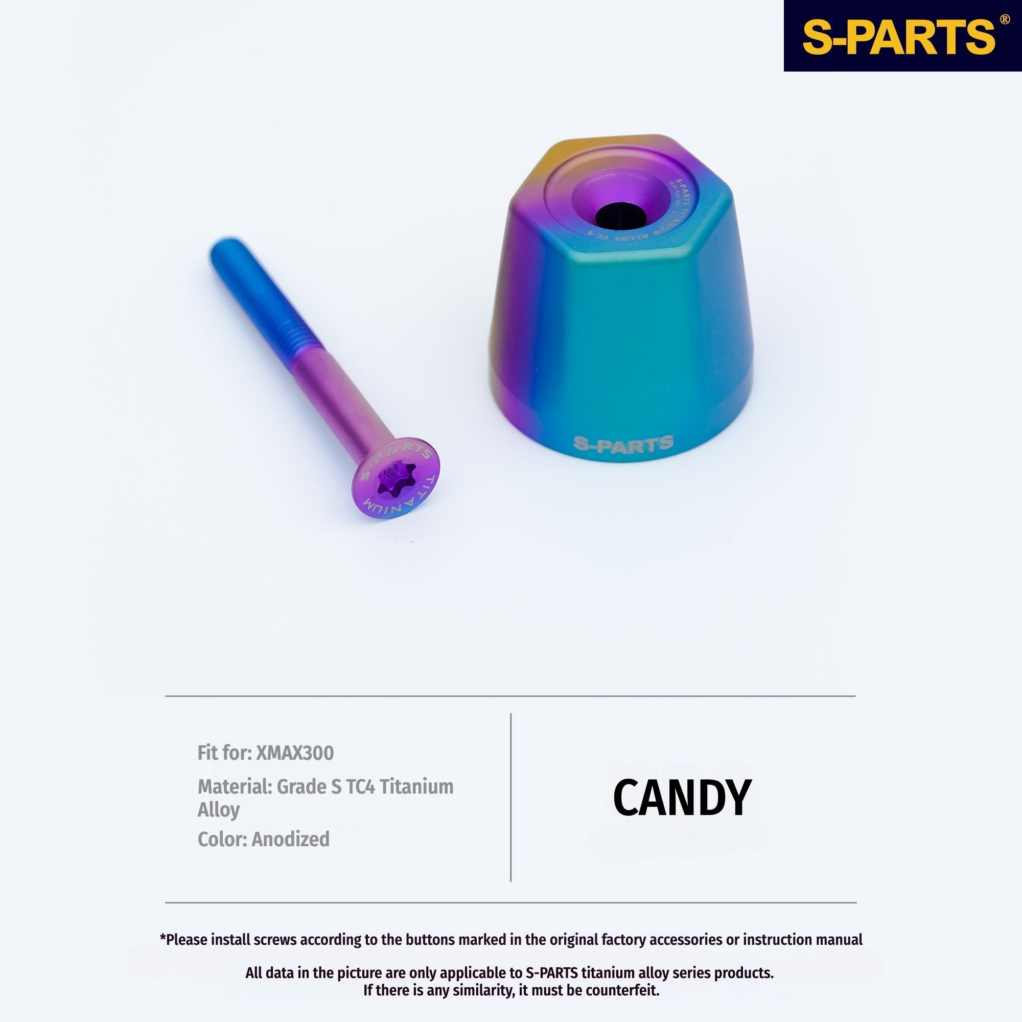 Yamaha XMAX 300 – TC4 Titanium Handlebar End Bolts Kit