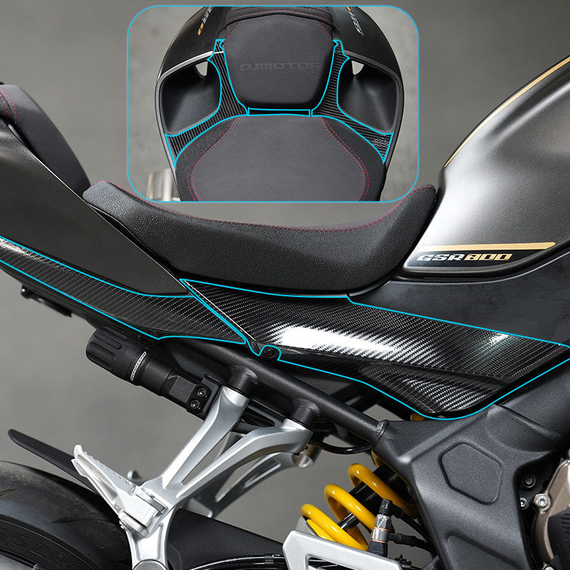 SPARTS Carbon Fiber Protective Stickers for QJMotor SRK 800 – Motorcycle Body Protection Decals