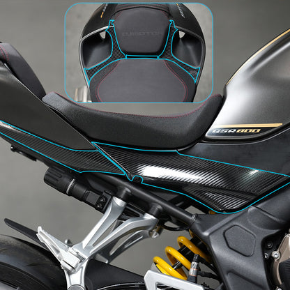 SPARTS Carbon Fiber Protective Stickers for QJMotor SRK 800 – Motorcycle Body Protection Decals