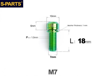 SPARTS A2 Series M7x18mm Titanium Bolt