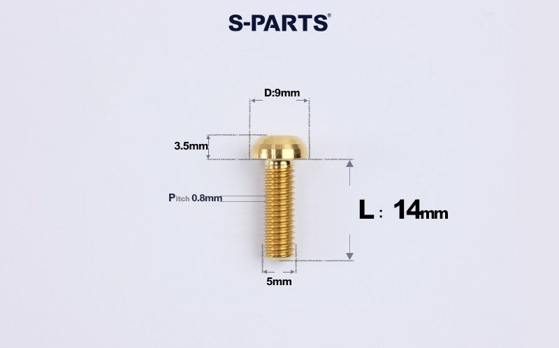 SPARTS M5 Titanium Bolt A2 Dome Head | Ultra-Light TC4 Bike Brake Caliper Bolt