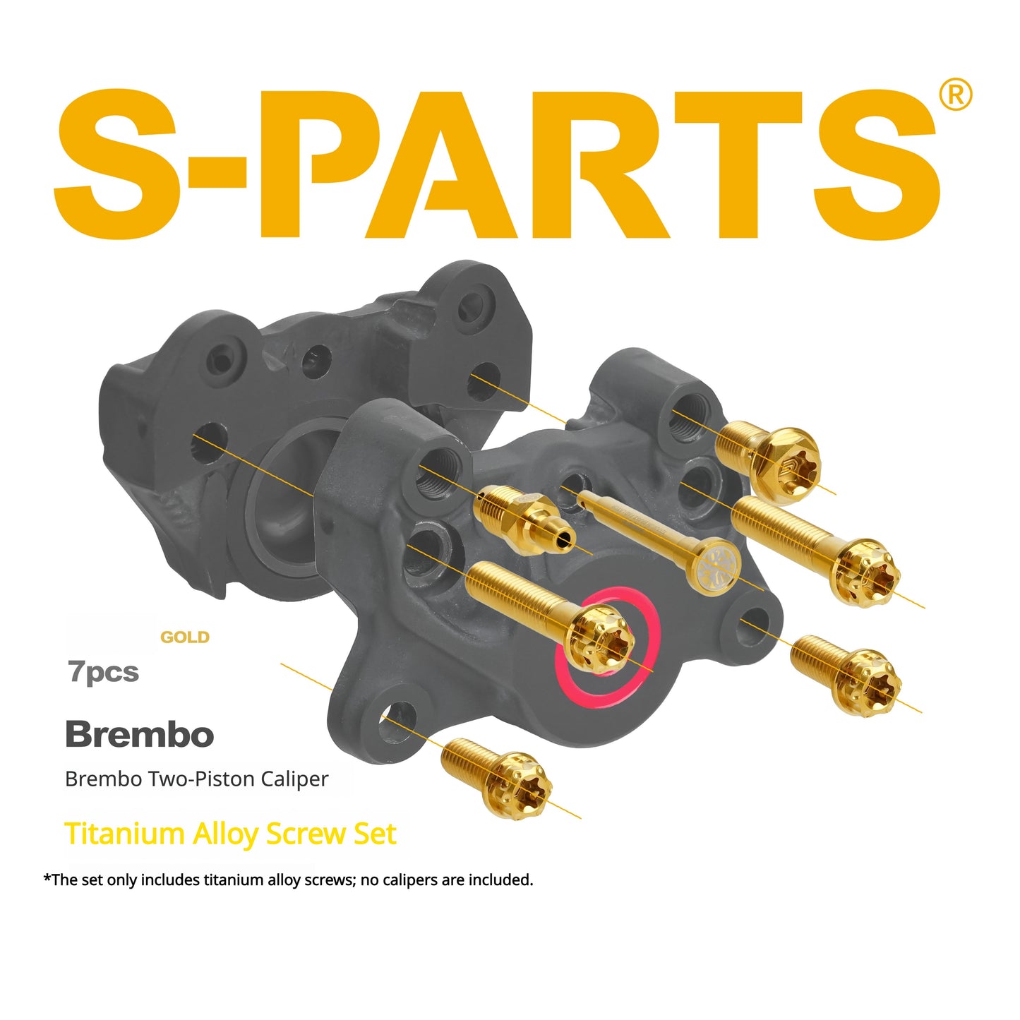 SPARTS Brembo Basic 2-Piston / 4-Piston Caliper Titanium Bolt Kit