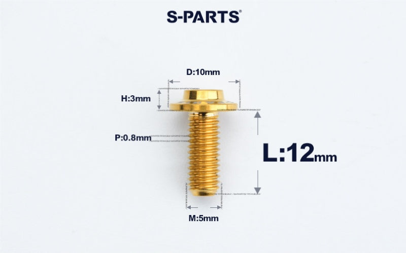 SPARTS A3 Countersunk Head M5 D10 Titanium Bolt TC4 Motorcycle & E-Bike Custom Fastener