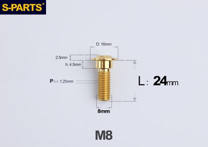 SPARTS M8 Stepped Button Head TC4 Titanium Bolt