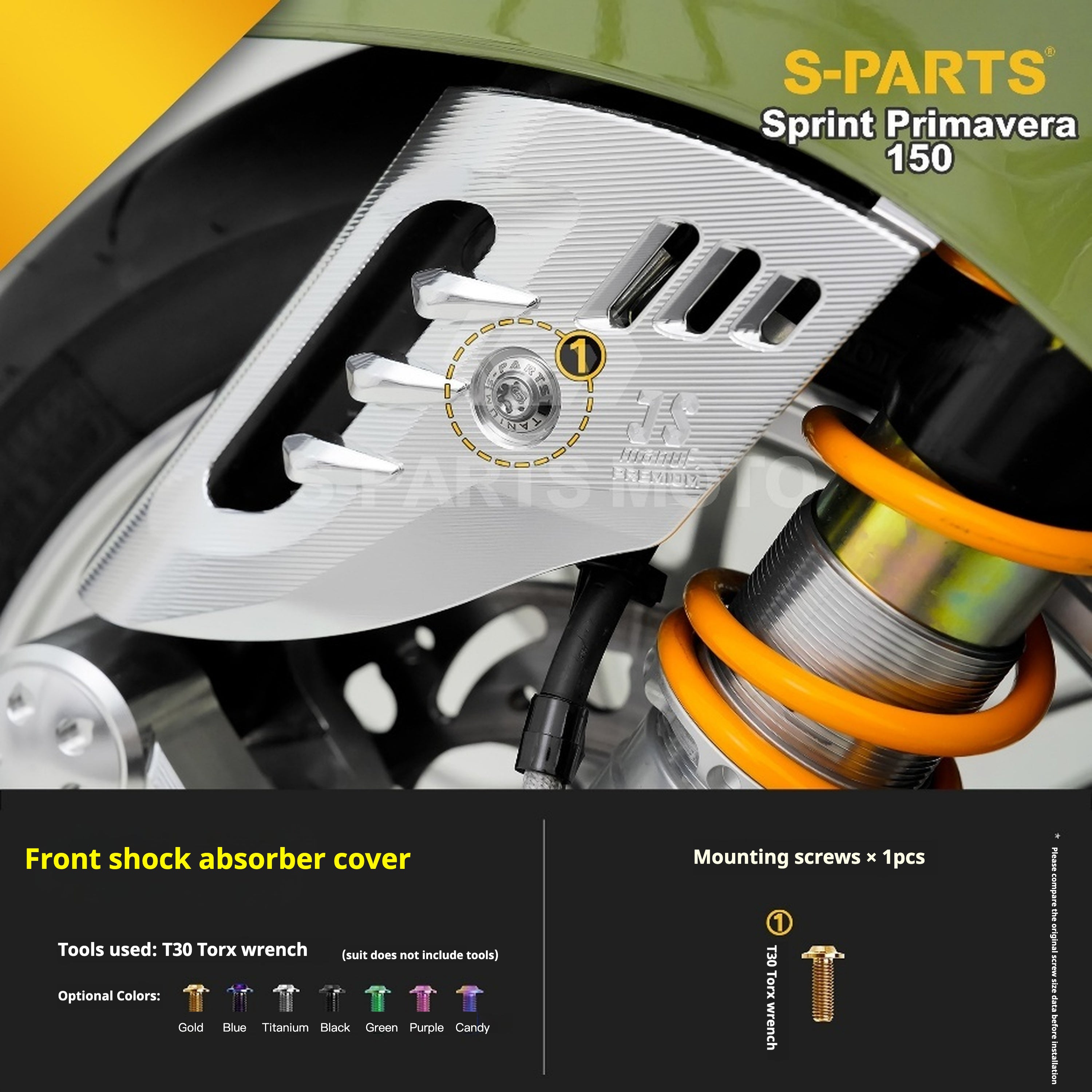 SPARTS Titanium Screw Set for Vespa Sprint/Primavera 150 – Custom Candy Color & CNC Titanium Upgrade Kit