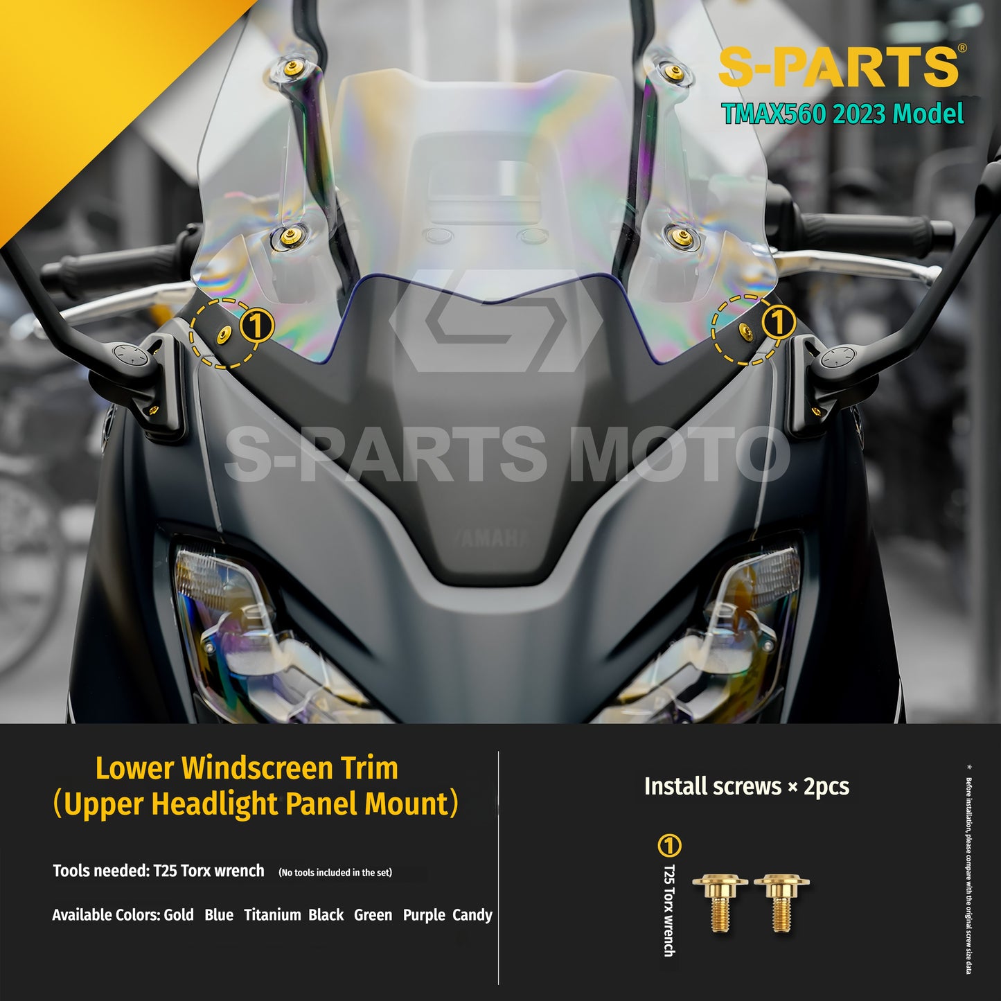 SPARTS Titanium Bolt Kit for Yamaha TMAX560 2023-Front & Cockpit System