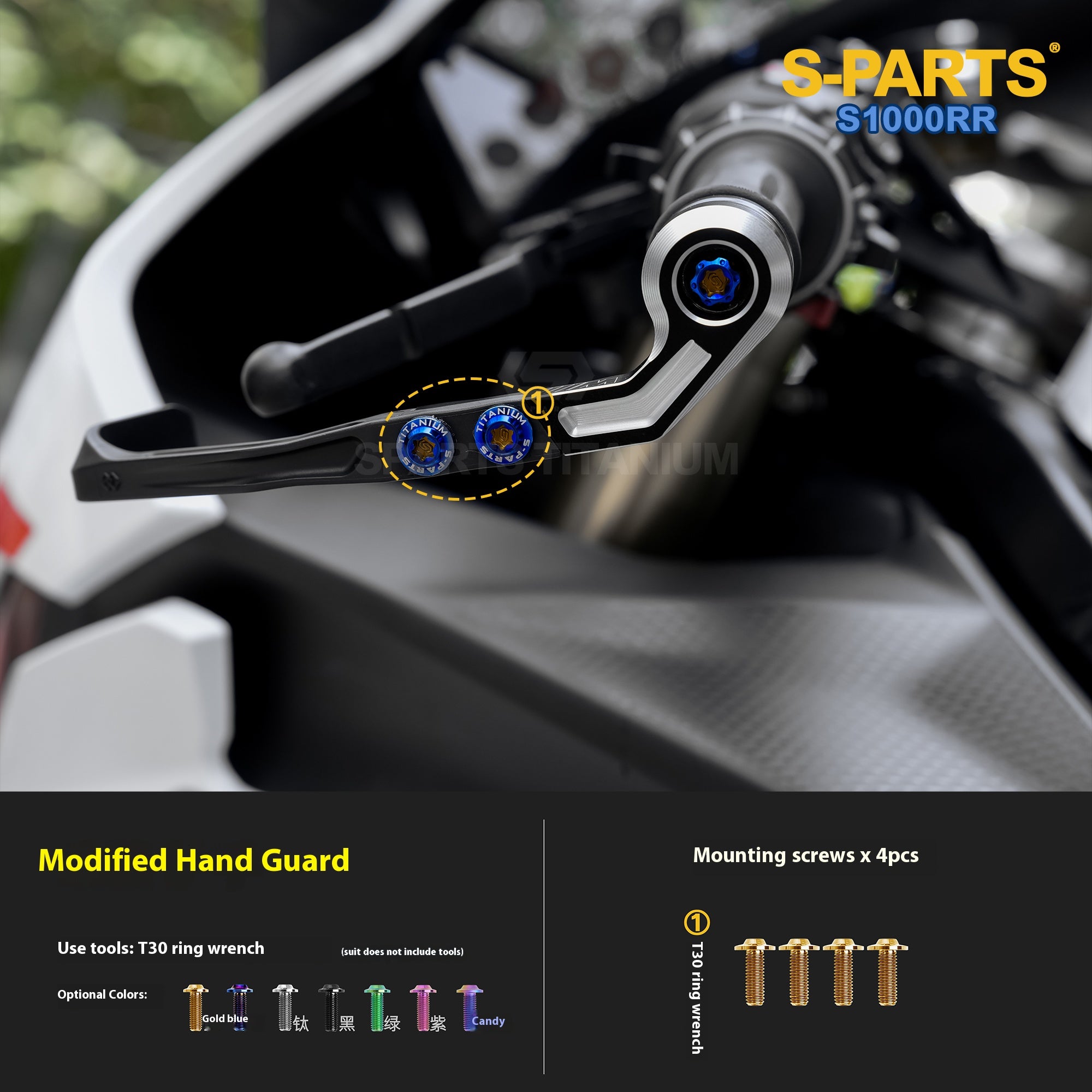 SPARTS TC4 Titanium Bolt Kit Compatible with BMW S1000RR — Full Motorcycle Upgrade Fastener Set