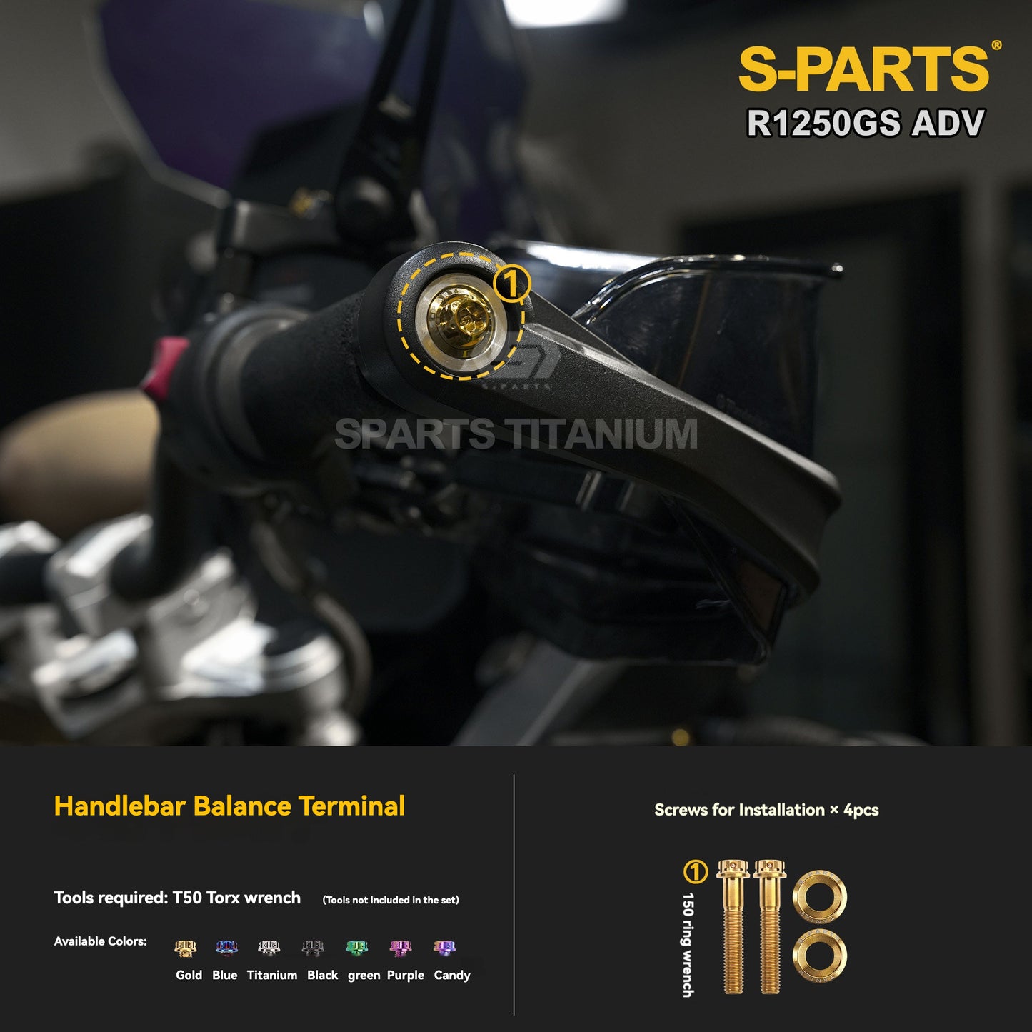 SPARTS Titanium Brake, Suspension & Handlebar Bolt Kit for BMW R1250GS / ADV