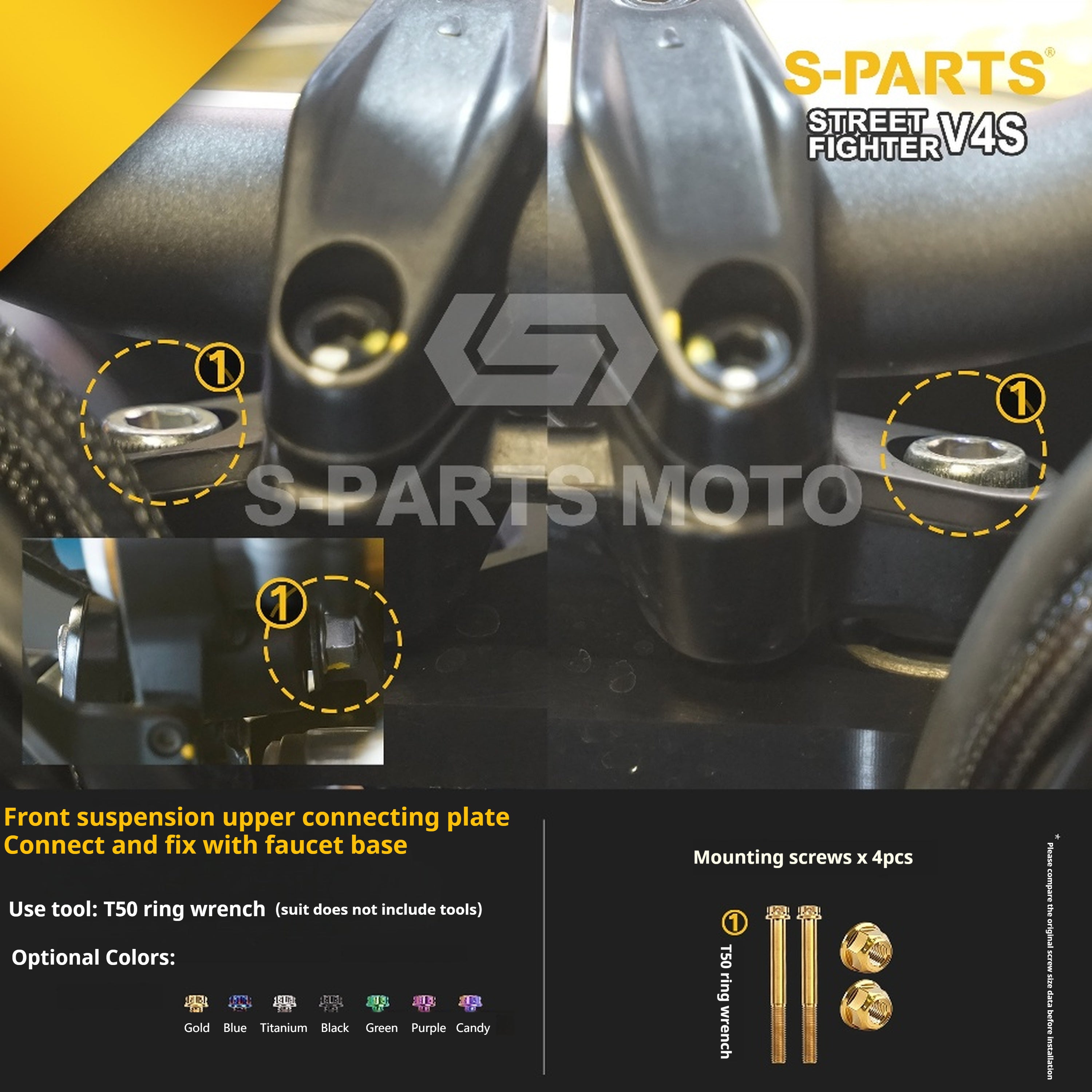 SPARTS Titanium Bolt Kit for Ducati Streetfighter V4S