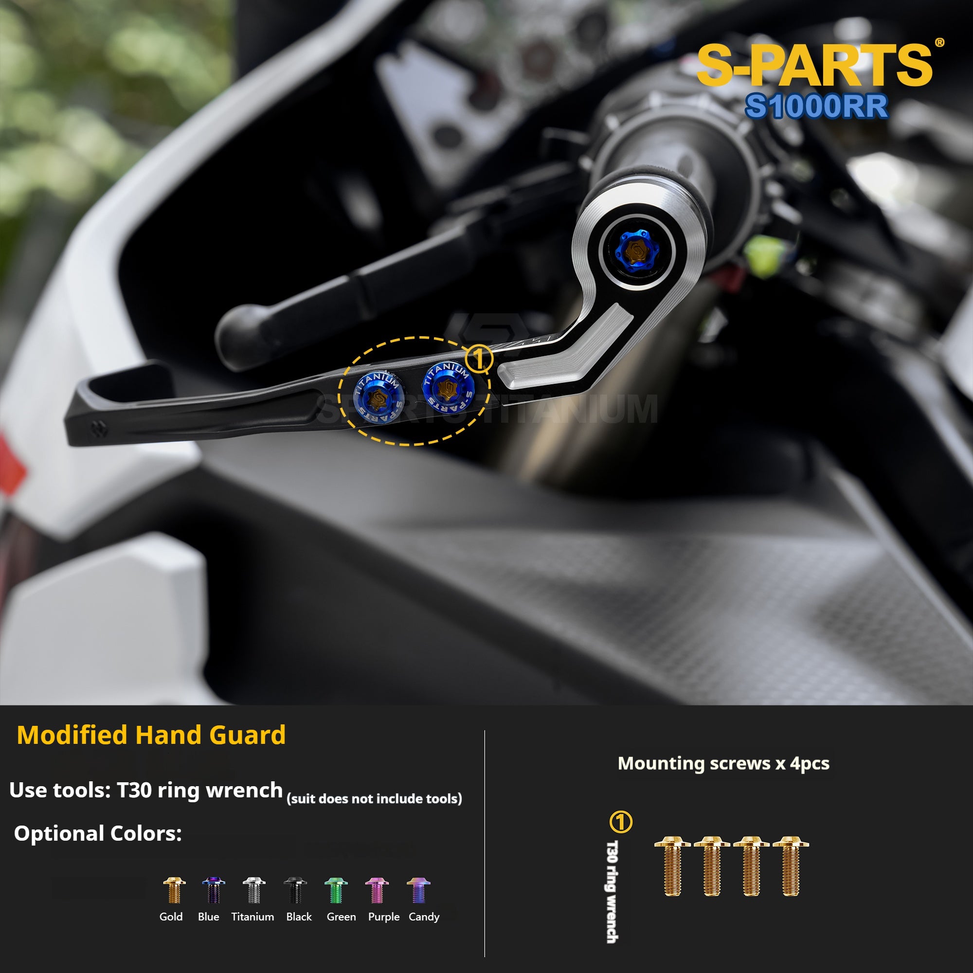 SPARTS TC4 Titanium Bolt Kit Compatible with BMW S1000RR — Full Motorcycle Upgrade Fastener Set