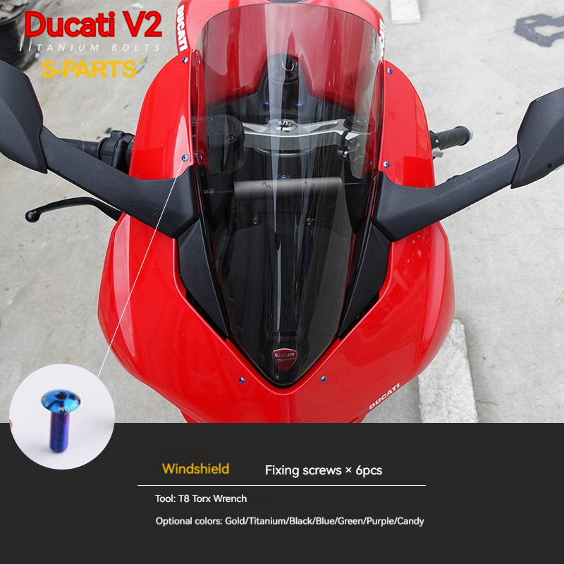 S-PARTS  Compatible with / Suitable for Ducati DUCATI V2 Full Titanium Bolt Kit