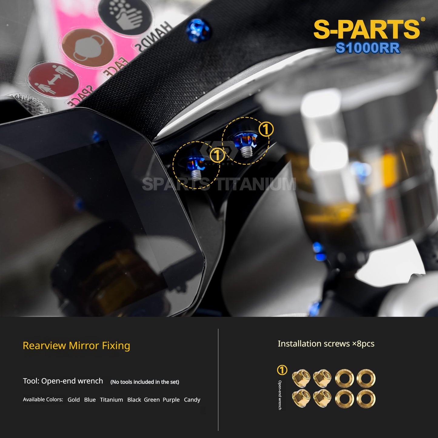 SPARTS Titanium Fairing Bolts Kit Windshield Mirror Screws Fasteners for BMW S1000RR Tuning