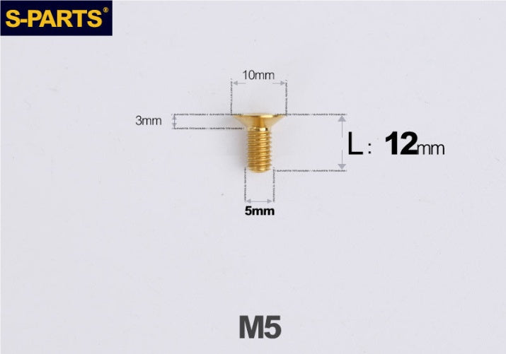 SPARTS M5 Countersunk Titanium Bolt | TC4 Flat Head Motorcycle Fastener