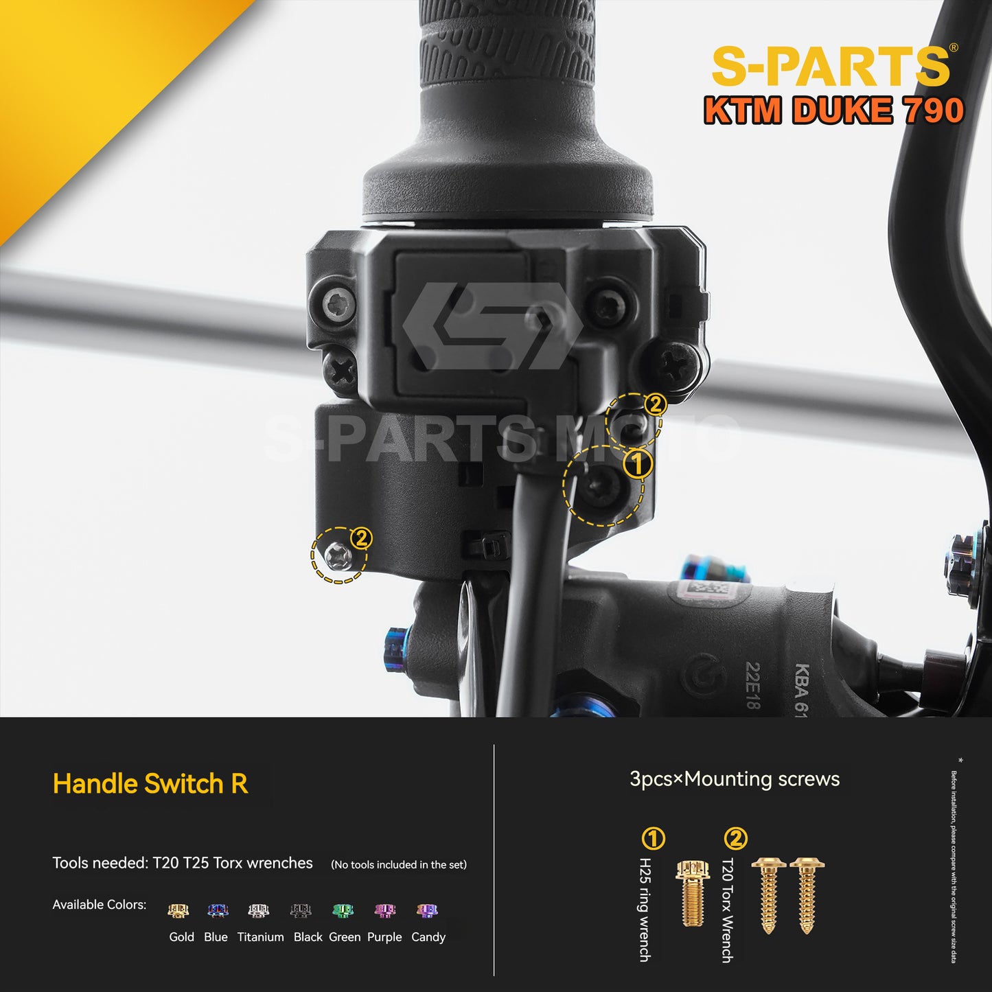 S-parts Titanium Styling & Bodywork Fairing Bolt Kit for KTM DUKE 790 | Premium Grade 5 Accessories