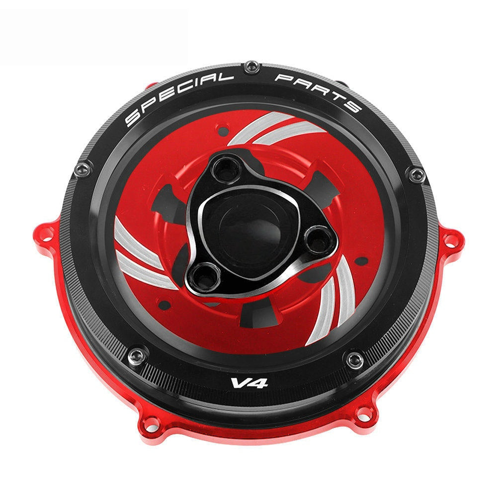 Ducati 959 / 1199 / 1299 / Panigale V2 / V4 / V4S Transparent Clutch Cover Kit Clear Clutch Side Cover Upgrade