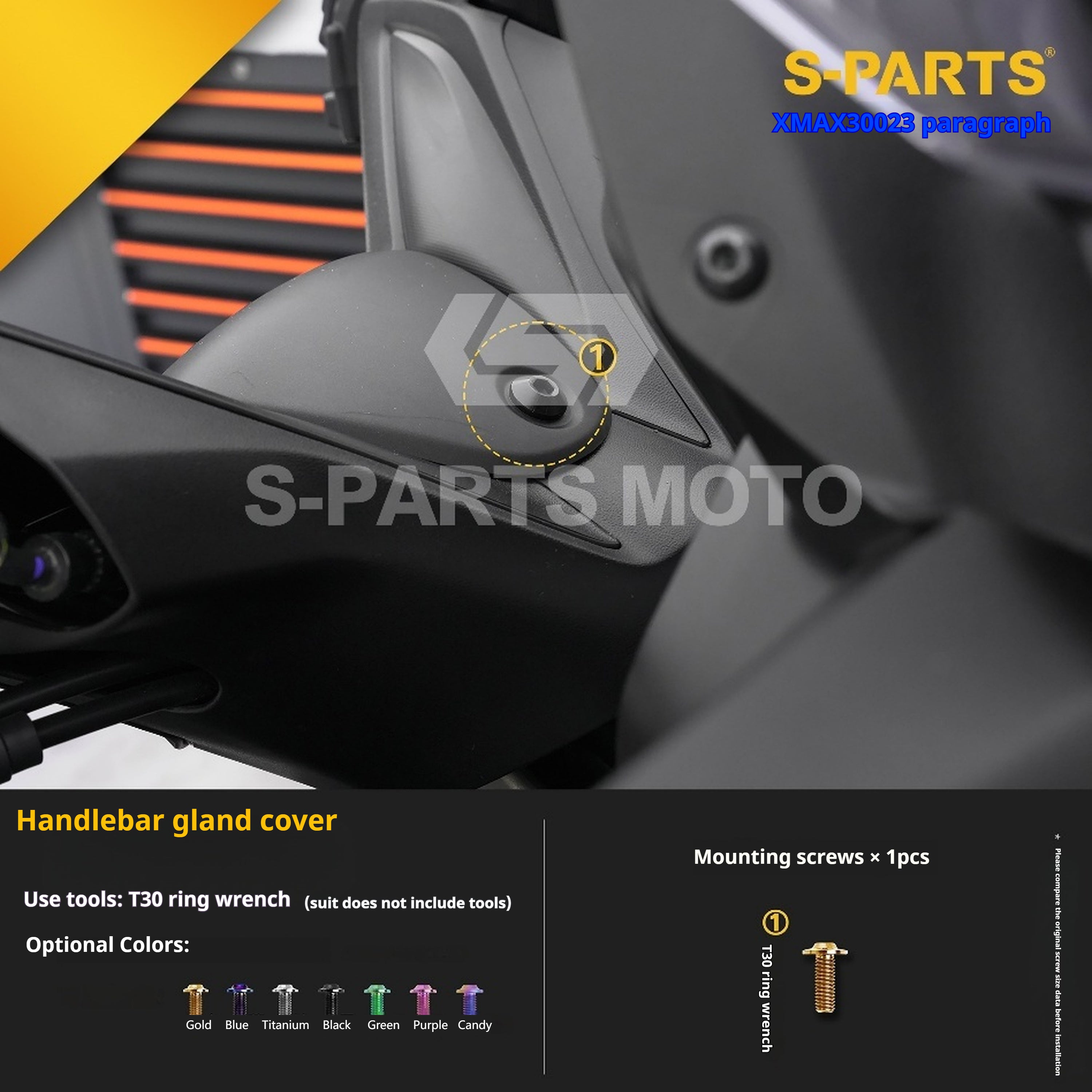 SPARTS Titanium Bolt Set for 2023 XMAX300 | Yamaha Motorcycle Titanium Bolt Upgrade