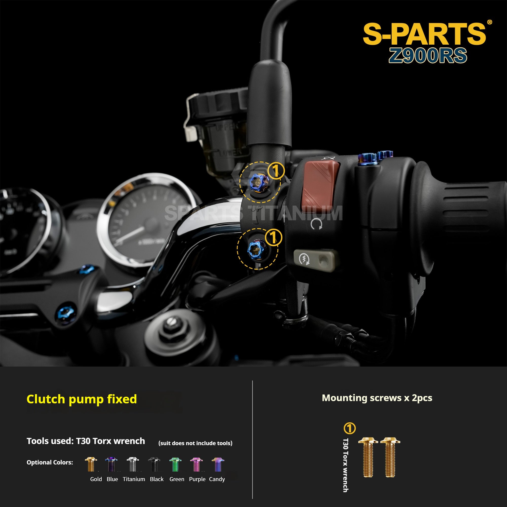 SPARTS Titanium Screw Set for Kawasaki Z900RS – Motorcycle Upgrade Kit