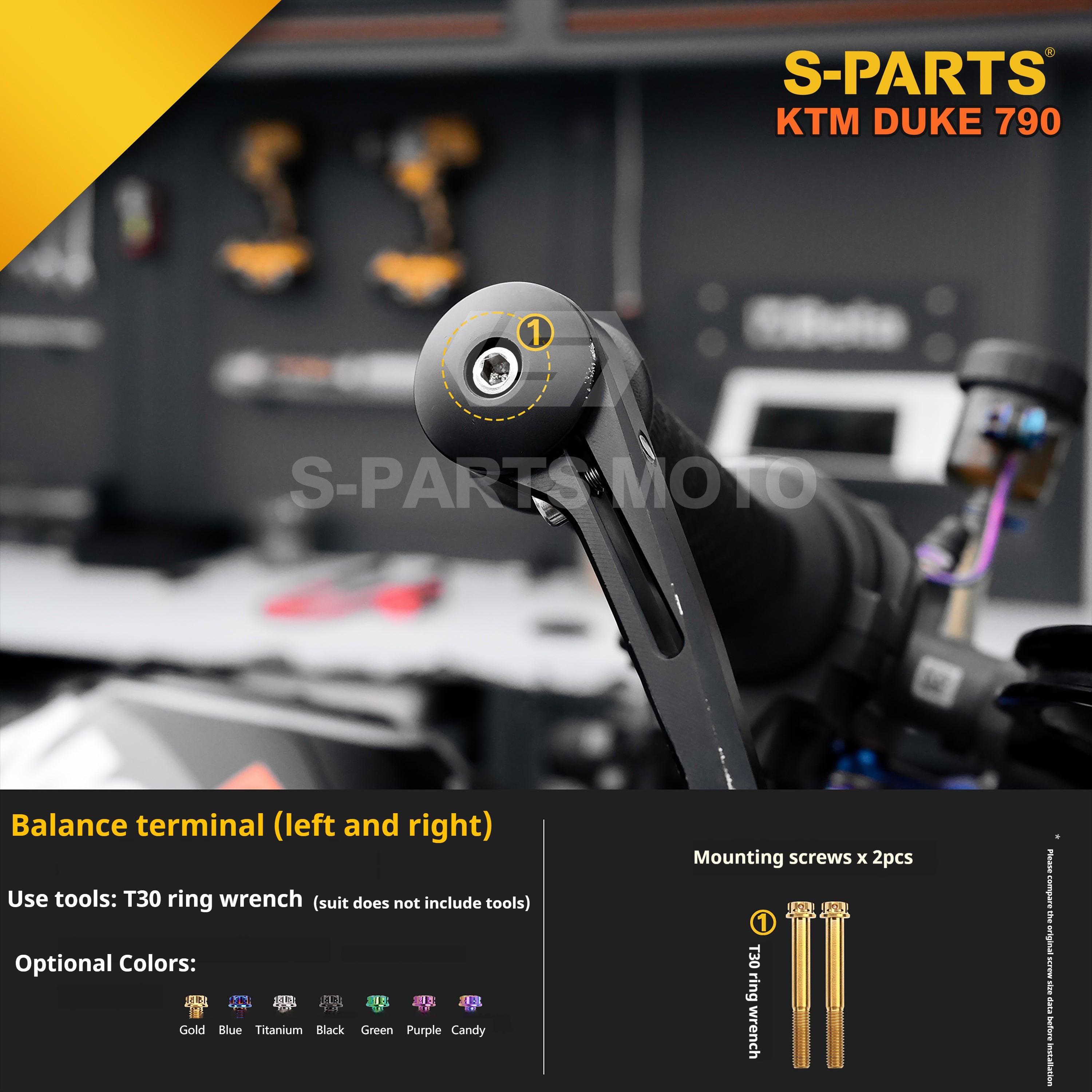 SPARTS TC4 Titanium Bolt Kit Compatible with KTM DUKE 790 – Full Motorcycle Fastener Upgrade